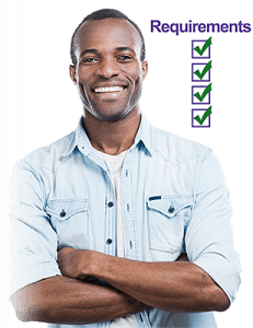 Male with checkmarks